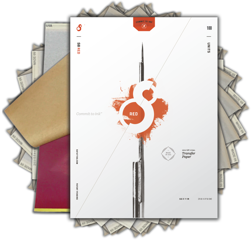 RED Tattoo Stencil Paper Basic - 100 Count