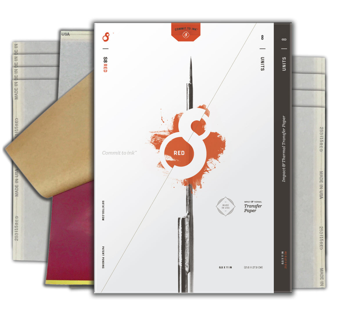 Red Tattoo Stencil Paper