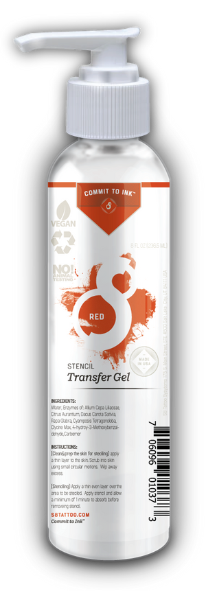 S8 Tattoo RED Stencil Transfer Solution 2 in 1 Formulation - 8 oz Bottle