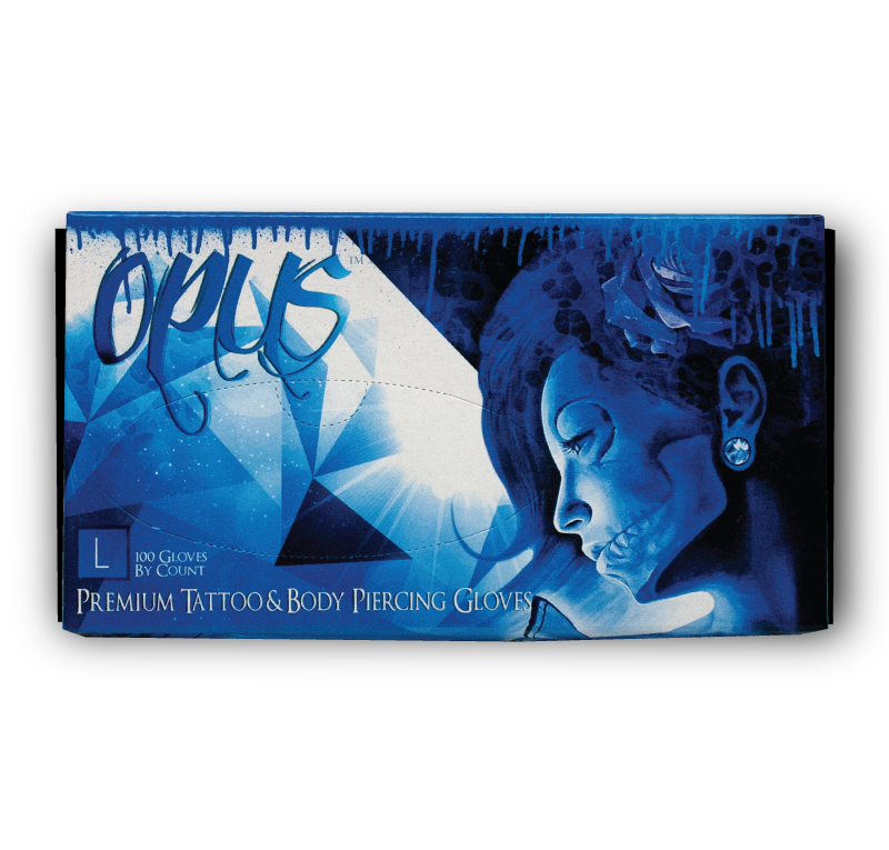 Opus Tattoo Nitrile Gloves, Case, Large